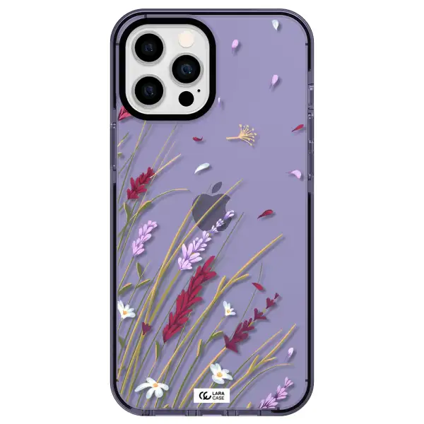 Long Grass Flower Apple iPhone 12 pro max impact Lilac Case