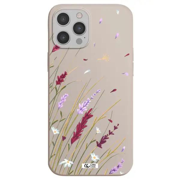 Long Grass Flower Apple iPhone 12 pro max Silicone Stone Case
