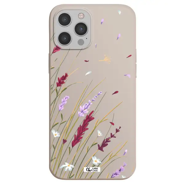 Long Grass Flower Apple iPhone 12 pro Silicone Stone Case
