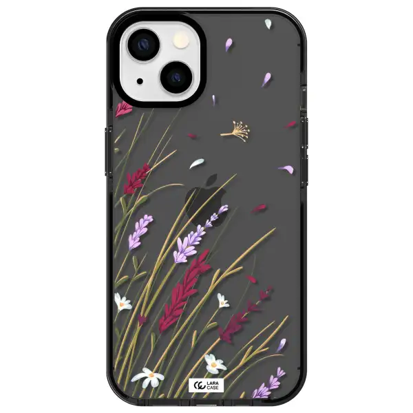 Long Grass Flower Apple iPhone 13 impact Smoke Black Case