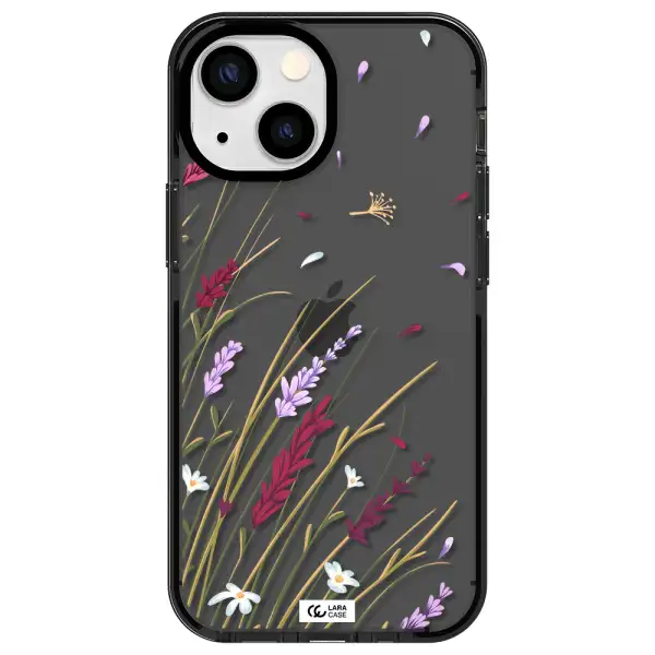 Long Grass Flower Apple iPhone 13 mini impact Smoke Black Case