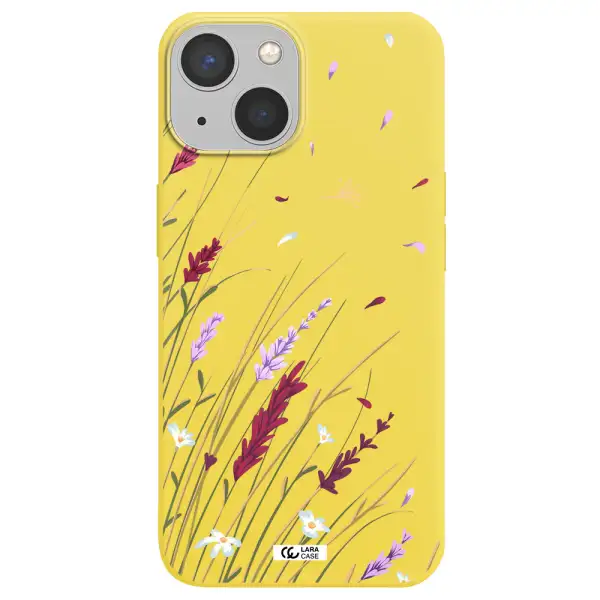 Long Grass Flower Apple iPhone 13 mini Silicone canary yellow Case