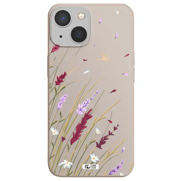 Long Grass Flower Apple iPhone 13 mini Silicone Stone Case