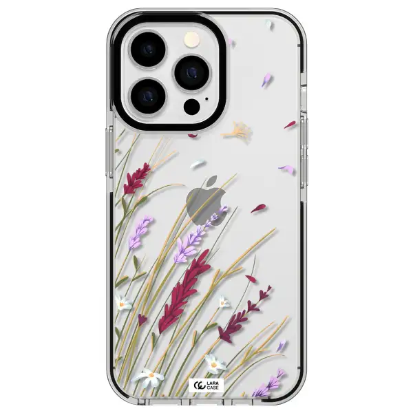 Long Grass Flower Apple iPhone 13 Pro impact black border Case