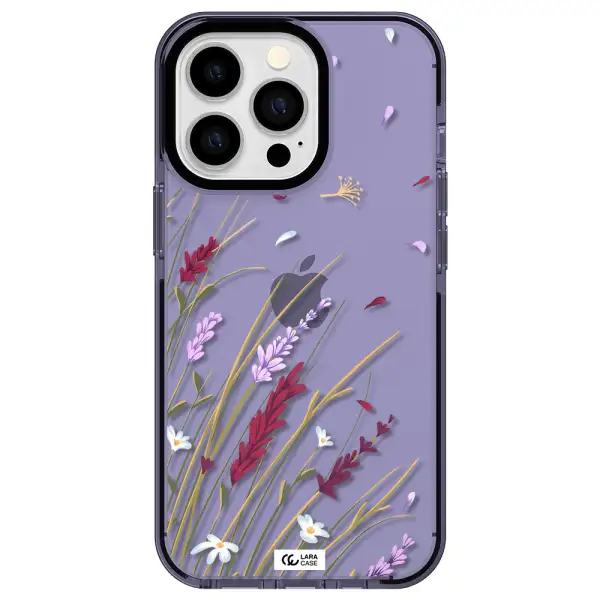 Long Grass Flower Apple iPhone 13 Pro impact Lilac Case
