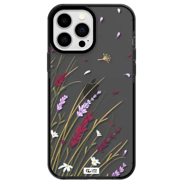 Long Grass Flower Apple iPhone 13 Pro Max impact Smoke Black Case