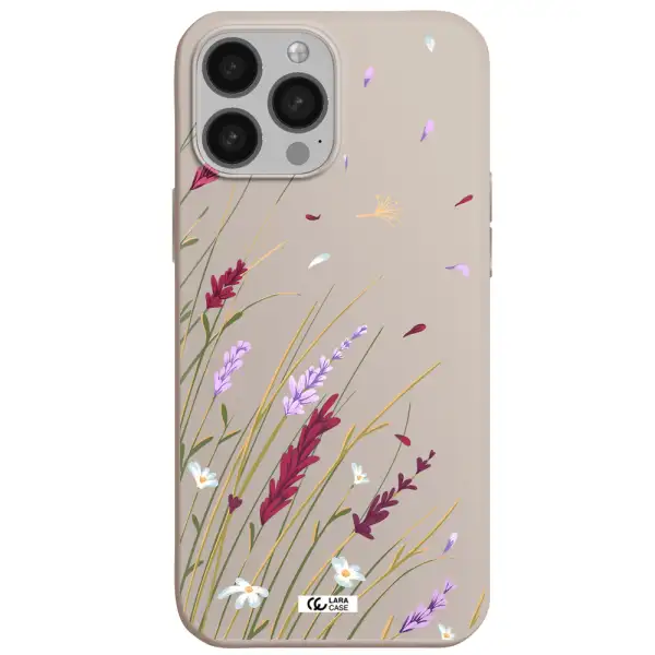 Long Grass Flower Apple iPhone 13 Pro Silicone Stone Case