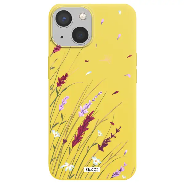 Long Grass Flower Apple iPhone 13 Silicone canary yellow Case