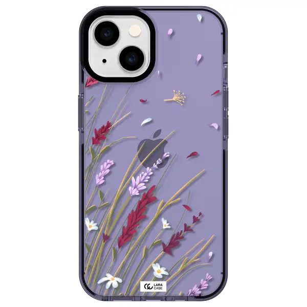 Long Grass Flower Apple iPhone 14 impact Lilac Case