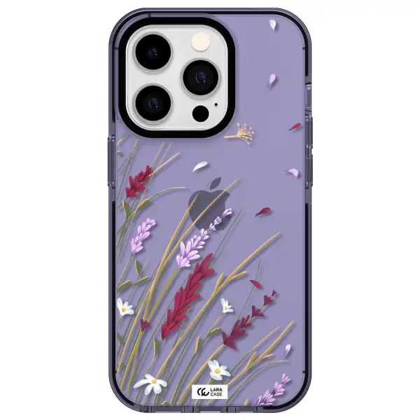 Long Grass Flower Apple iPhone 14 pro impact Lilac Case