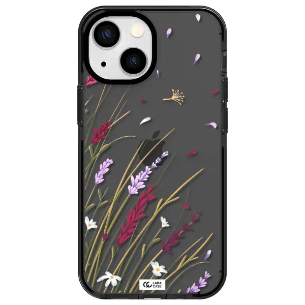 Long Grass Flower Apple iPhone 15 impact Smoke Black Case