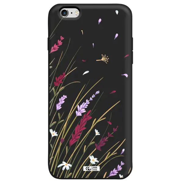 Long Grass Flower Apple iPhone 6 plus Silicone black Case