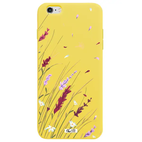 Long Grass Flower Apple iPhone 6 plus Silicone canary yellow Case