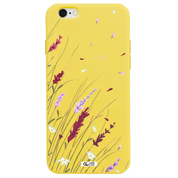 Long Grass Flower Apple iPhone 6 Silicone canary yellow Case