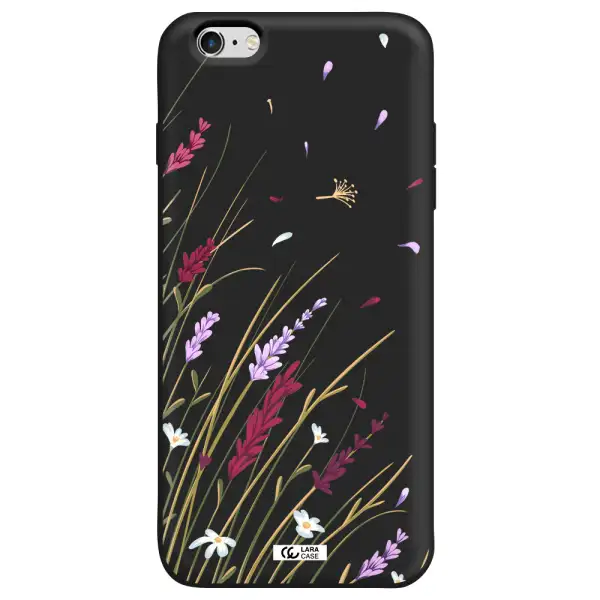 Long Grass Flower Apple iPhone 6S Silicone black Case