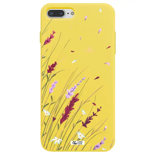 Long Grass Flower Apple iPhone 7 plus Silicone canary yellow Case