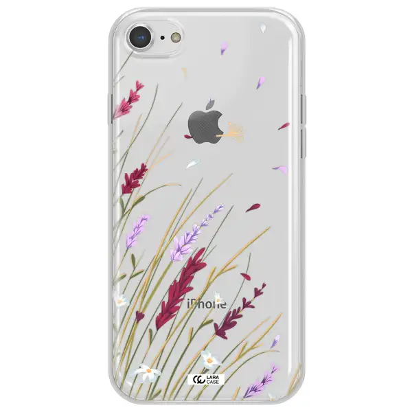 Long Grass Flower Apple iPhone 8 Clear TPU Case