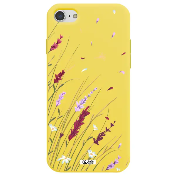 Long Grass Flower Apple iPhone 8 Silicone canary yellow Case