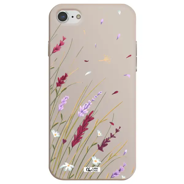Long Grass Flower Apple iPhone 8 Silicone Stone Case