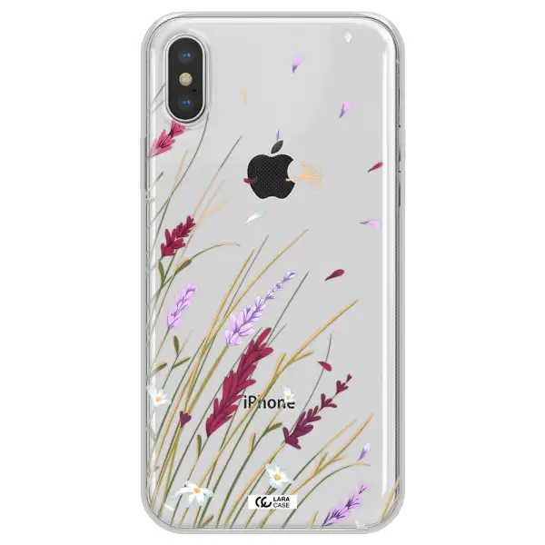 Long Grass Flower Apple iPhone XS max Clear TPU Case