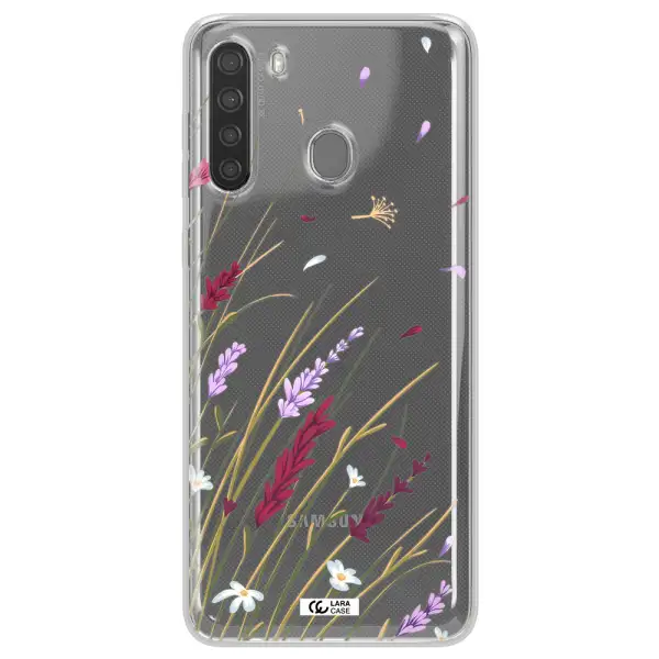 Long Grass Flower Samsung A21 Clear TPU Case