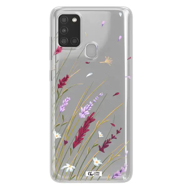 Long Grass Flower Samsung A21S Clear TPU Case