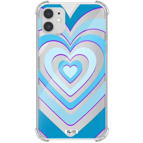 Blue Heart Apple iPhone 11 Clear PC Case