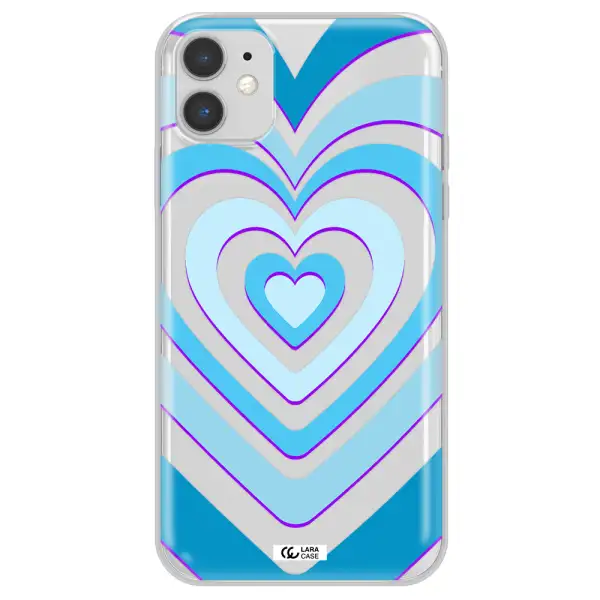 Blue Heart Apple iPhone 11 Clear TPU Case