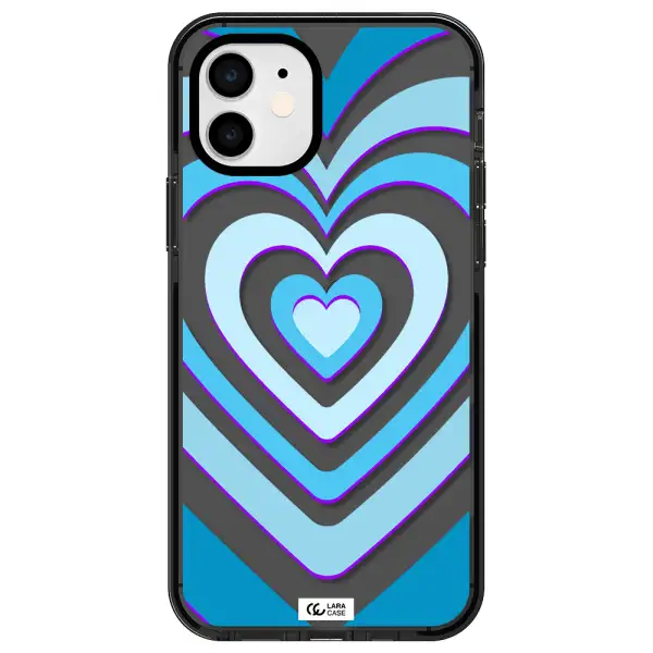 Blue Heart Apple iPhone 11 impact Smoke Black Case