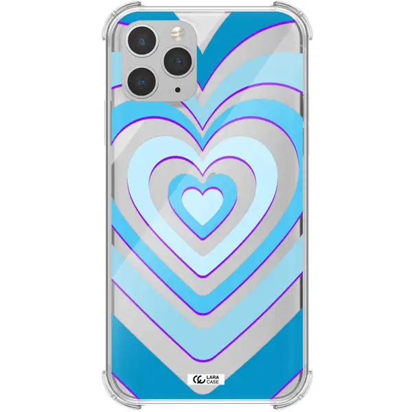 Blue Heart Apple iPhone 11 pro Clear PC Case