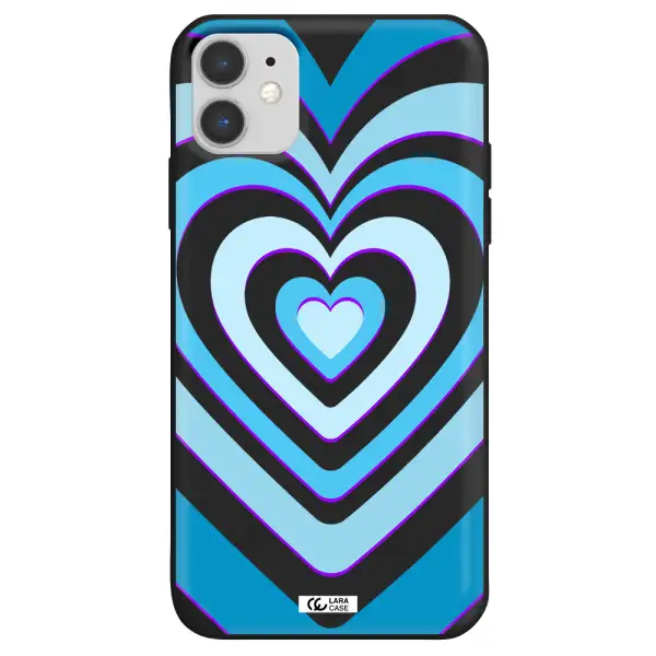 Blue Heart Apple iPhone 11 Silicone black Case