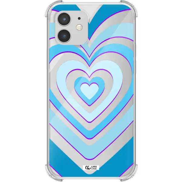 Blue Heart Apple iPhone 12 Clear PC Case