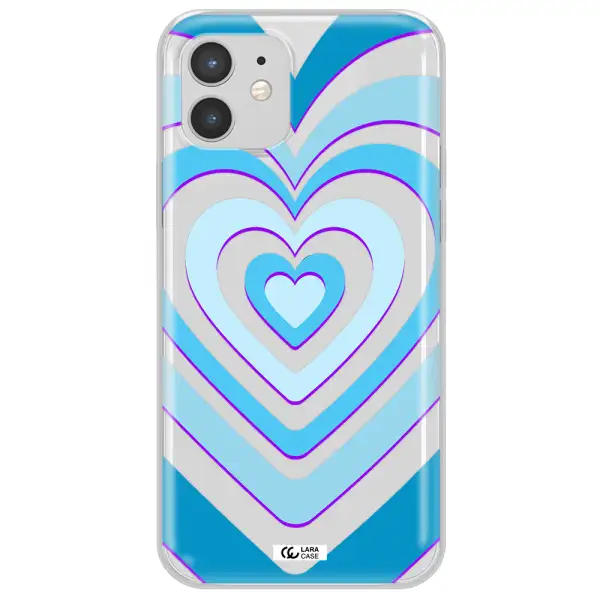 Blue Heart Apple iPhone 12 Clear TPU Case