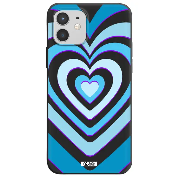 Blue Heart Apple iPhone 12 mini Silicone black Case
