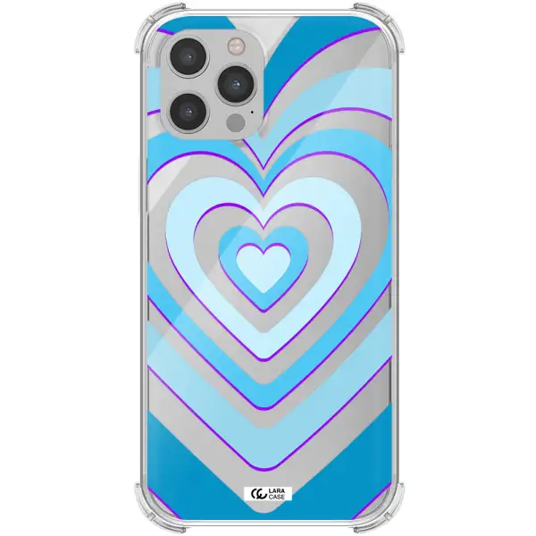 Blue Heart Apple iPhone 12 pro Clear PC Case