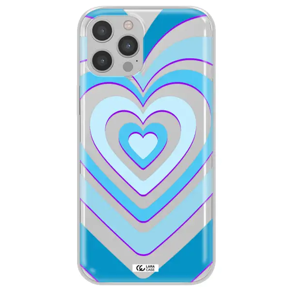Blue Heart Apple iPhone 12 pro Clear TPU Case