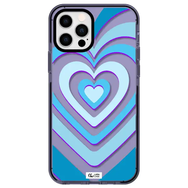 Blue Heart Apple iPhone 12 pro impact Lilac Case