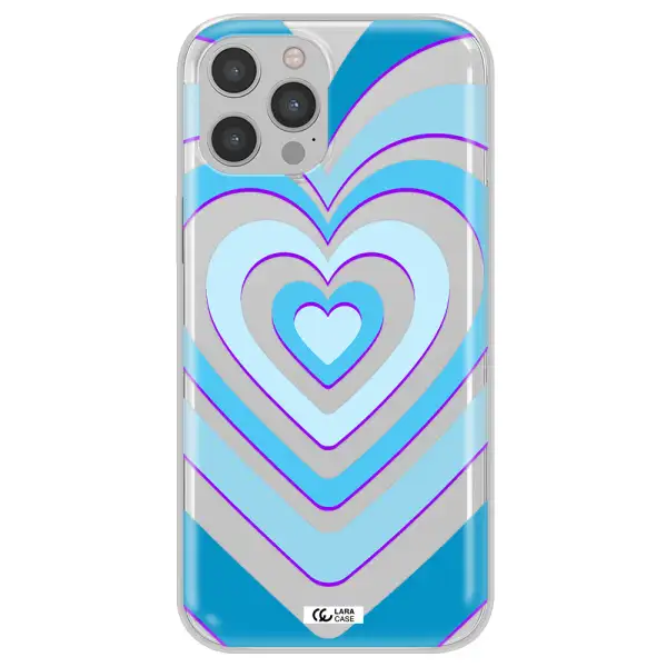 Blue Heart Apple iPhone 12 pro max Clear TPU Case
