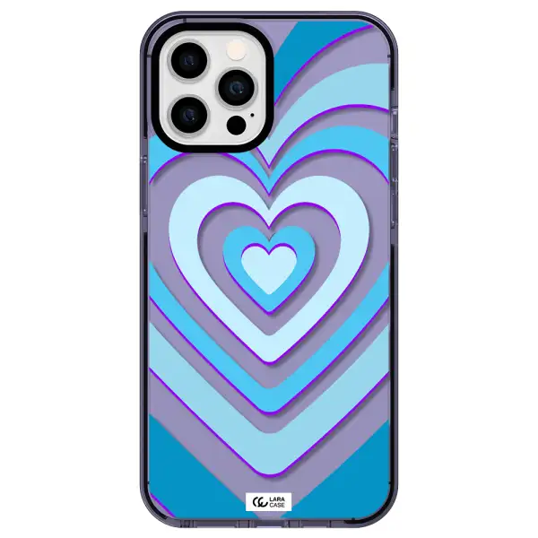 Blue Heart Apple iPhone 12 pro max impact Lilac Case