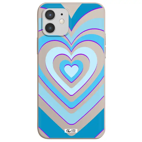 Blue Heart Apple iPhone 12 Silicone Stone Case