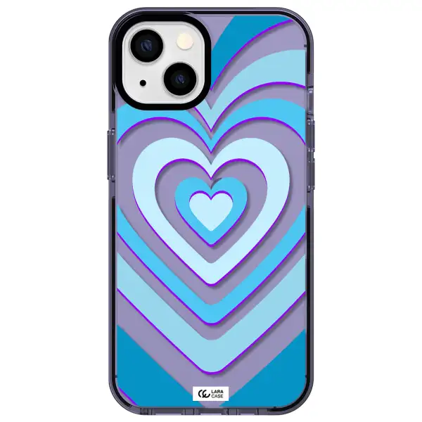 Blue Heart Apple iPhone 13 impact Lilac Case