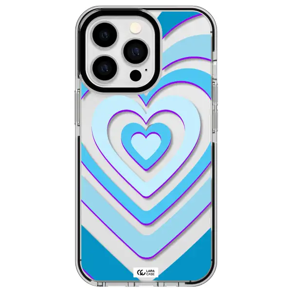 Blue Heart Apple iPhone 13 Pro impact black border Case