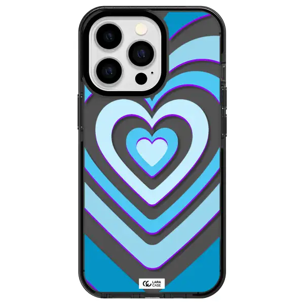 Blue Heart Apple iPhone 13 Pro impact Smoke Black Case