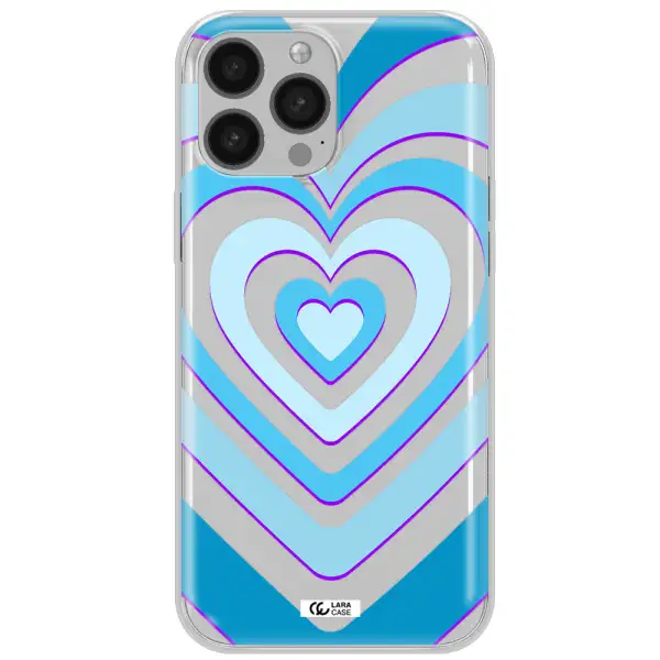 Blue Heart Apple iPhone 13 Pro Max Clear TPU Case