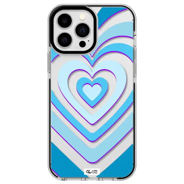 Blue Heart Apple iPhone 13 Pro Max impact black border Case