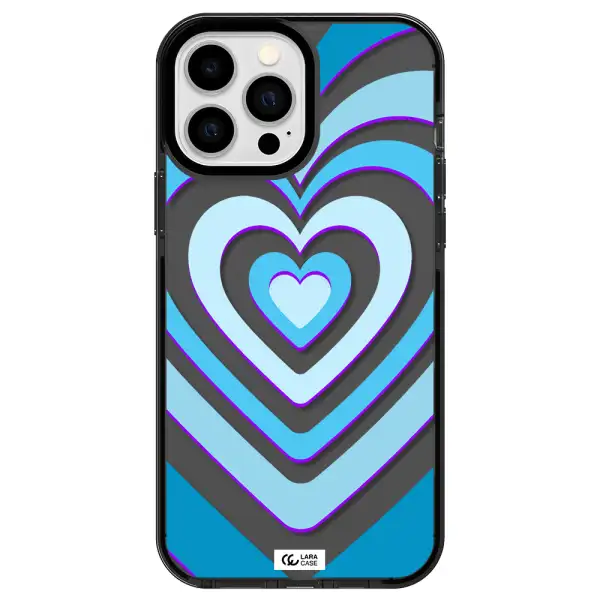 Blue Heart Apple iPhone 13 Pro Max impact Smoke Black Case