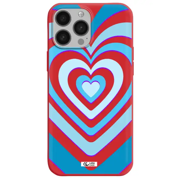 Blue Heart Apple iPhone 13 Pro Silicone Imperial Red Case