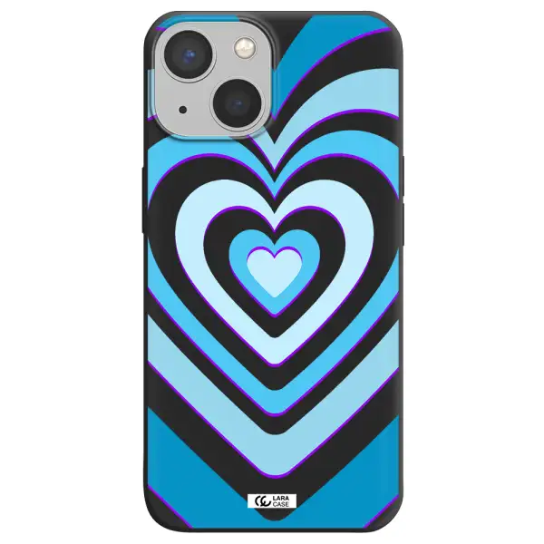 Blue Heart Apple iPhone 13 Silicone black Case