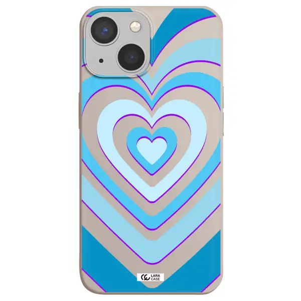 Blue Heart Apple iPhone 13 Silicone Stone Case