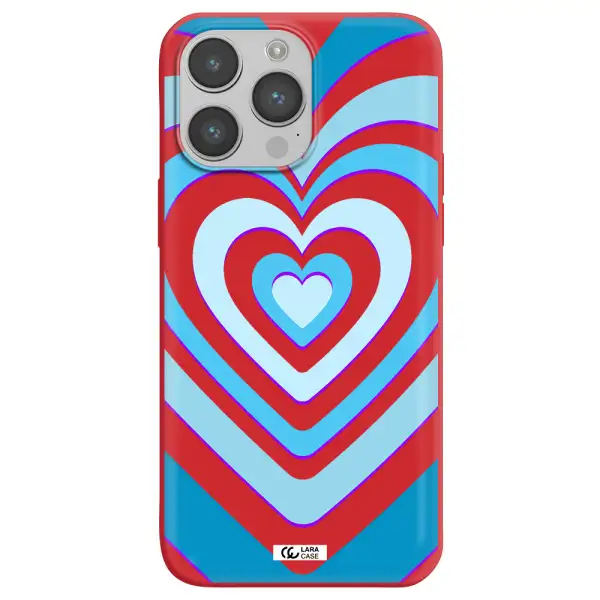 Blue Heart Apple iPhone 14 pro max Silicone Imperial Red Case